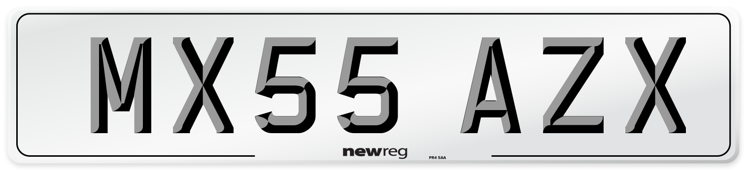 MX55 AZX Number Plate from New Reg